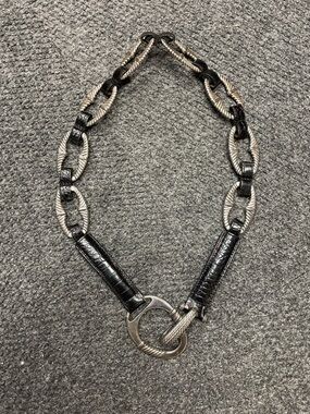Brighton Leather Belt Chain Link Silver Metal 34/Large Y2K Chunky Southwestern